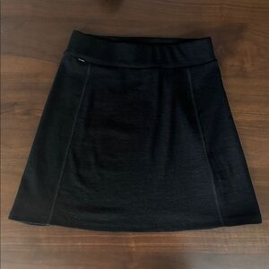 ibex THE ART OF WOOL 89% MERINO WOOL Skirt S Black Zip Pocket PULL ON